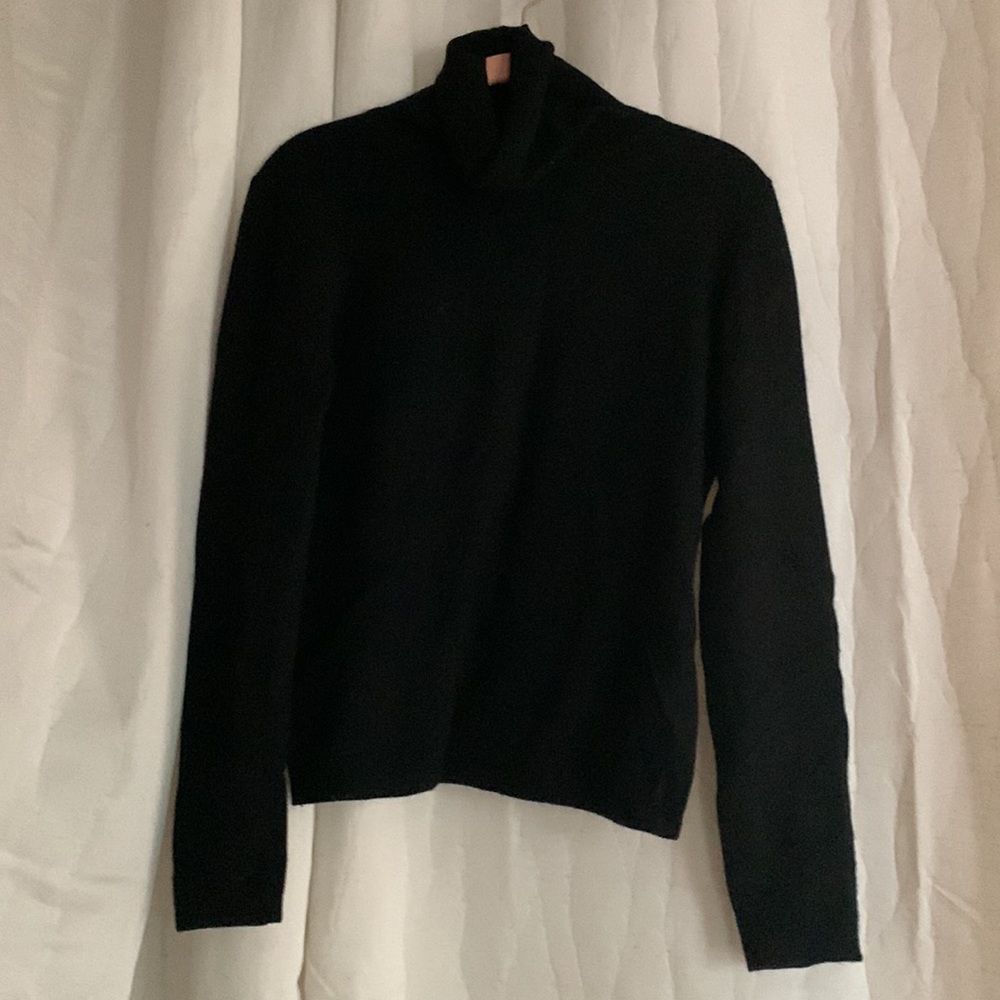 Hugo Buscati Collection Black Turtleneck Cashmere Sweater S - Picture 2 of 11